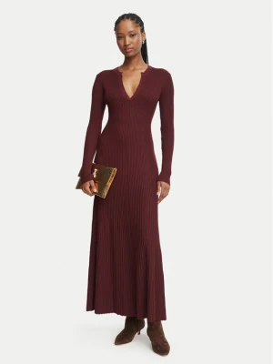Bardot Sukienka dzianinowa Rochie 60002DB Bordowy A-Line Fit
