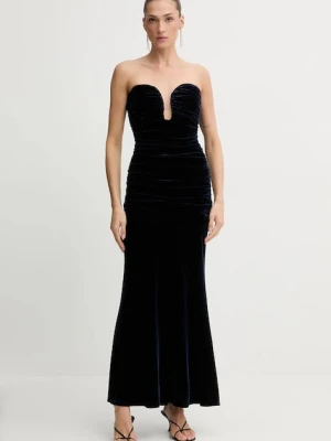 Bardot sukienka ELVIRA kolor granatowy maxi dopasowana 59692DB