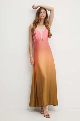 Bardot sukienka KARLOTTA kolor różowy maxi rozkloszowana 57322DB5