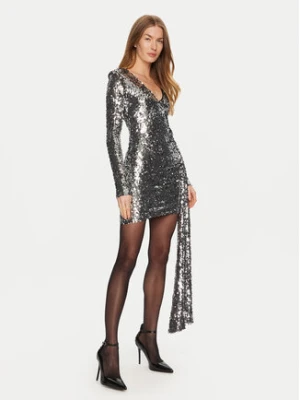 BARDOT Sukienka koktajlowa 59598DB Srebrny Slim Fit