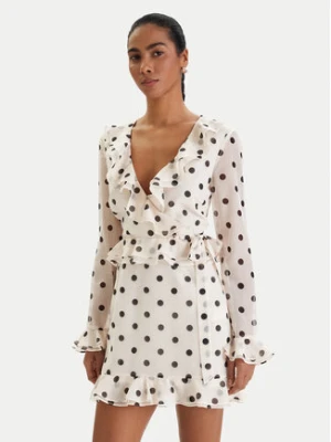 Bardot Sukienka koktajlowa Frill Detail 60115DB2 Écru Regular Fit