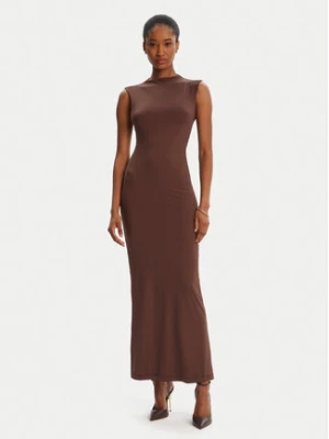 BARDOT Sukienka koktajlowa Veneda High Neck 59948DB Brązowy Slim Fit