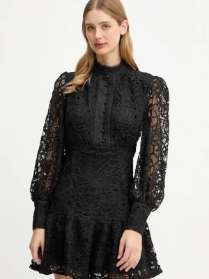 Bardot sukienka kolor czarny mini rozkloszowana 58421DB6