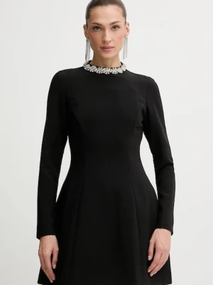 Bardot sukienka kolor czarny mini rozkloszowana 59527DB1