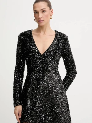 Bardot sukienka kolor czarny mini rozkloszowana 60054DB
