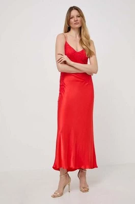 Bardot sukienka AVOCO kolor czerwony maxi prosta 58550DB