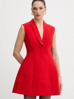 Bardot sukienka kolor czerwony mini rozkloszowana 59724DB