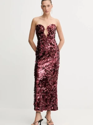 Bardot sukienka kolor czerwony mini rozkloszowana 59946DB1