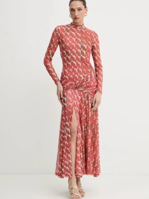 Bardot sukienka kolor pomarańczowy maxi dopasowana 58853DB9