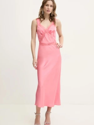 Bardot sukienka kolor pomarańczowy maxi rozkloszowana 58603DB3