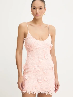 Bardot sukienka kolor różowy mini prosta 59826DB