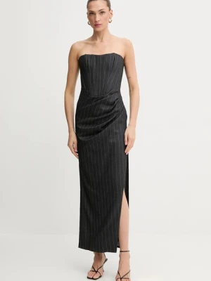 Bardot sukienka kolor szary maxi rozkloszowana 58082DB5