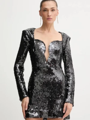 Bardot sukienka kolor szary mini rozkloszowana 60120DB