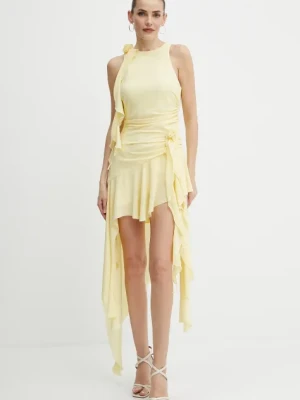 Bardot sukienka kolor żółty mini prosta 59046DB