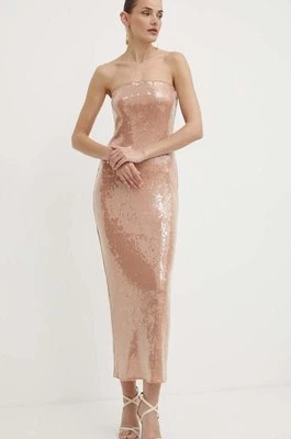 Bardot sukienka LAUNA kolor beżowy maxi dopasowana 59246DB