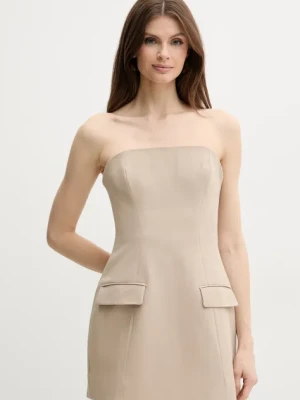 Bardot sukienka MADELINE kolor beżowy mini prosta 59806DB