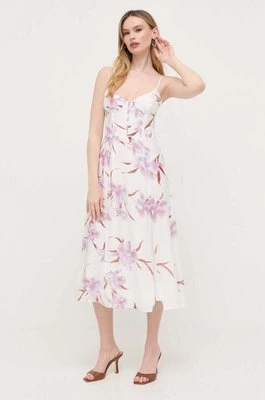 Bardot sukienka midi rozkloszowana
