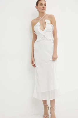 Bardot sukienka OLEA kolor biały maxi dopasowana 59176DB1