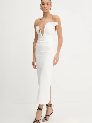 Bardot sukienka ROSALYN kolor biały maxi dopasowana 59733DB