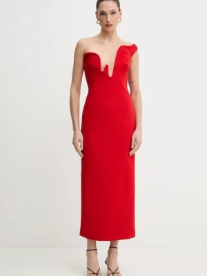 Bardot sukienka ROSALYN kolor czerwony maxi dopasowana 59733DB