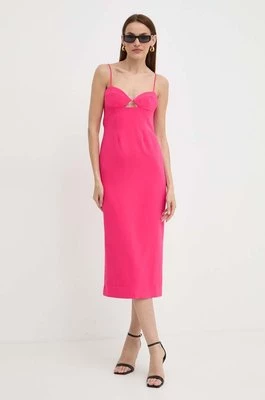 Bardot sukienka VIENNA kolor różowy midi dopasowana 58558DB