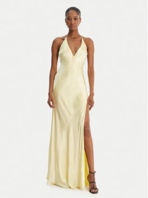 Bardot Sukienka wieczorowa Yve Contrast Halter 59315DB Żółty Slim Fit