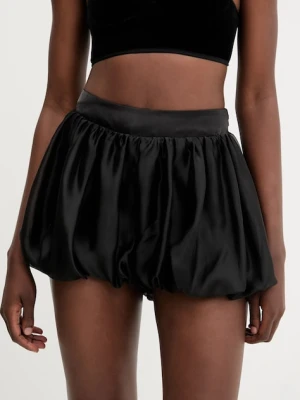 Bardot szorty damskie kolor czarny gładkie high waist 60041PB