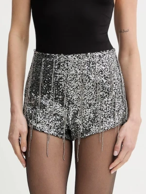 Bardot szorty damskie kolor czarny z aplikacją high waist 60208PB1