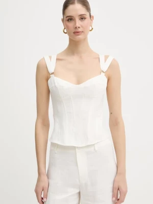 Bardot top damski lniany