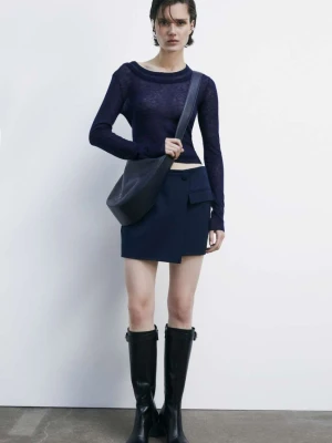 Bardzo cienki wełniany sweter z dekoltem w łódkę PATRIZIA PEPE