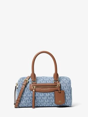 Bardzo mała denimowa torebka typu worek Jet Set do przewieszenia przez ramię z charakterystycznym logo MICHAEL Michael Kors