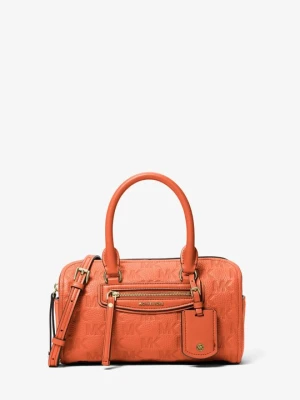 Bardzo mała skórzana podróżna torba Jet Set typu worek do przewieszenia przez ramię z wytłoczonym logo Michael Kors MIMOZA (Pomarańczowy)