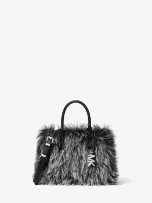 Bardzo mała torba do przewieszenia przez ramię Laila ze sztucznego futra Michael Kors CZARNY (Czarny)
