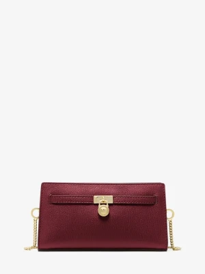 Bardzo mała torebka do przewieszenia przez ramię Hamilton Moderne z charakterystycznym logo i odpinanym paskiem Michael Kors CIEMNOCZERWONY (Czerwony)