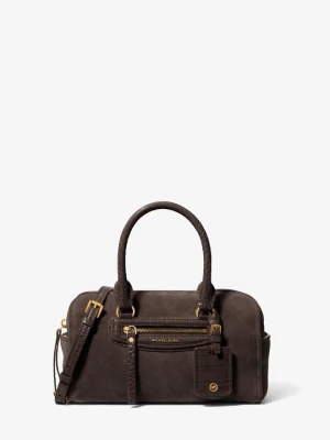 Bardzo mała zamszowa torebka typu worek Jet Set do przewieszenia przez ramię Michael Kors CZEKOLADOWY (Brązowy)