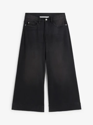 Bardzo miękkie jeansy 7 / 8, culotte BonPrix czarny