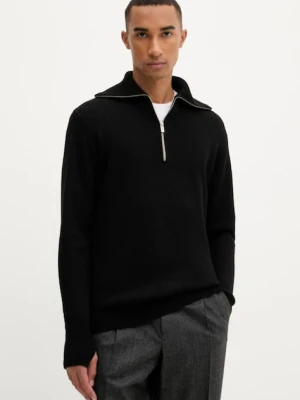 BARENA VENEZIA sweter wełniany Knitwear Batigia męski kolor czarny ciepły KNU5289.305