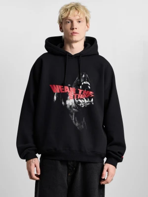 Bark bluza z kapturem oversize męska czarna PROSTO.