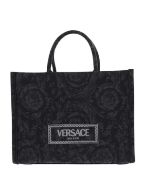 Barokowa Torba na Ramię z Tkaniny Jacquardowej Versace