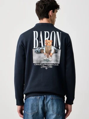 Baron Filou bluza męska z bawełną granatowy