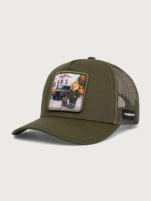 Baron Filou czapka z daszkiem trucker z bawełną zielony