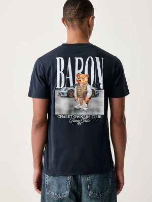 Baron Filou T-shirt bawełniany granatowy