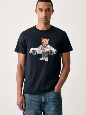 Baron Filou T-shirt bawełniany granatowy