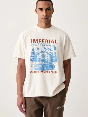 Baron Filou T-shirt damski bawełniany beżowy