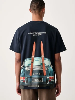 Baron Filou T-shirt męski bawełniany granatowy