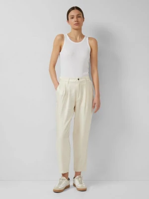 Barrel Leg Hose aus glänzendem Satin s.Oliver beżowy