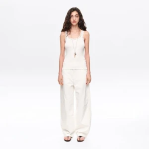 BARREL - Spodnie denim 5 kieszeni białe BIMBA Y LOLA