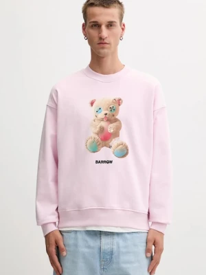 Barrow bluza bawełniana kolor różowy wzorzysta F5BWUASW048