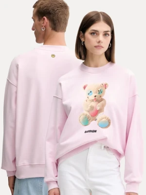 Barrow bluza bawełniana kolor różowy wzorzysta F5BWUASW048