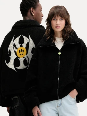 Barrow bluza polarowa kolor czarny wzorzysta F5BWWOJK102